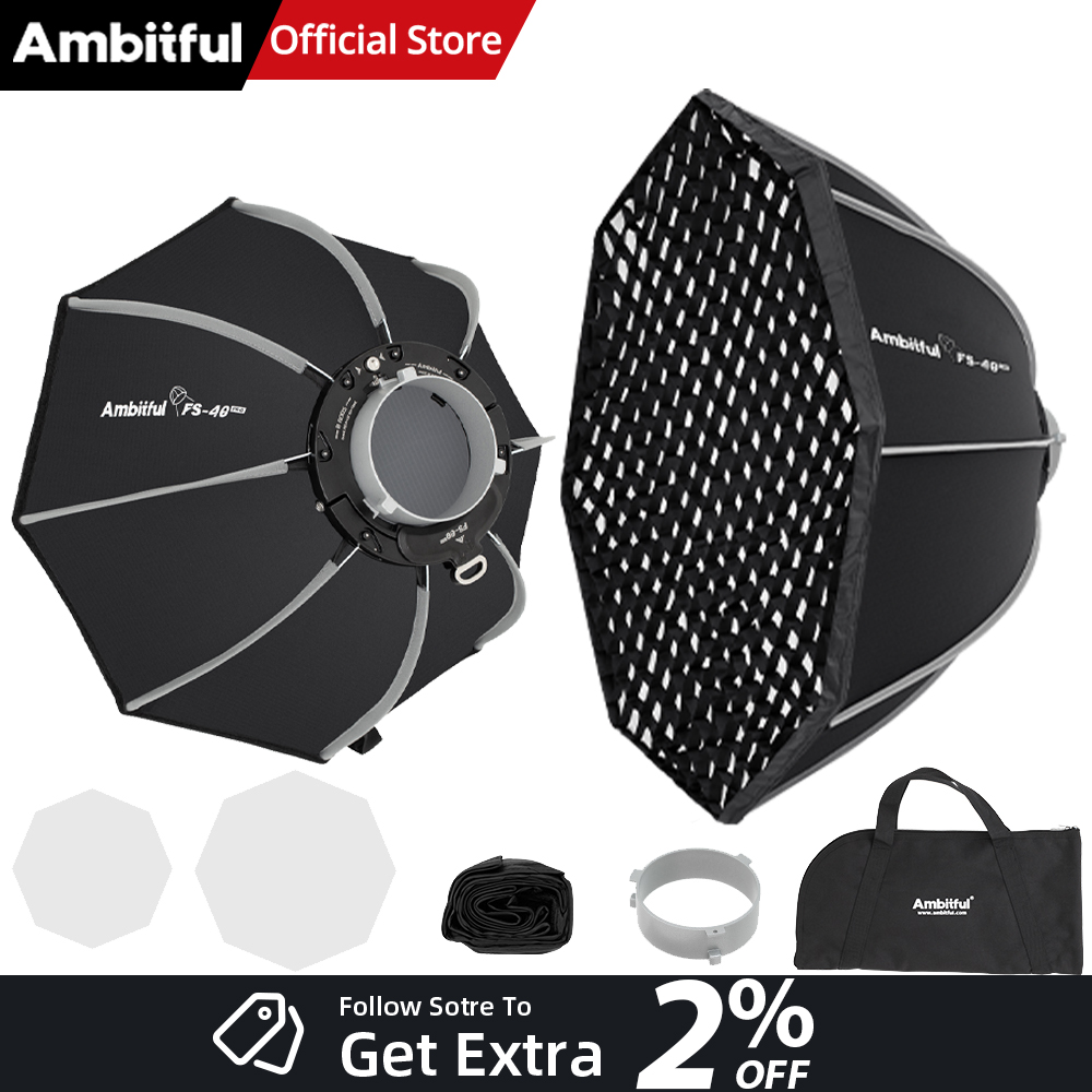 Photography Studio Lighting Set Up - AMBITFUL FS40PROII 빠른 설치 보웬스 마운트