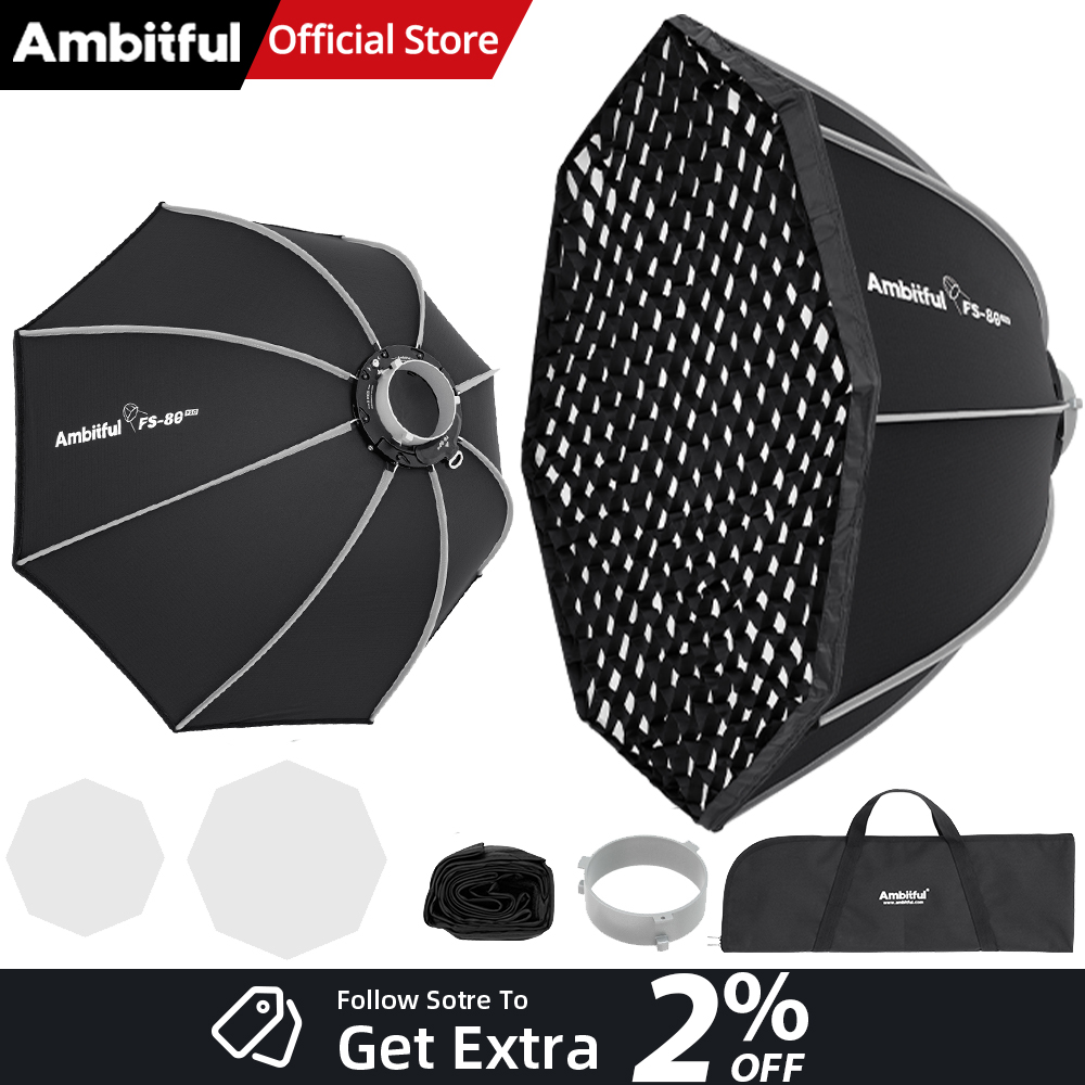 Photography Studio Lighting Set Up - AMBITFUL FS80PROII 빠른 설치 보웬스 마운트