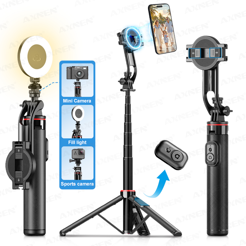Photography Lighting Circle - AXNEN C20 자기식 셀카봉 삼각대, 액션