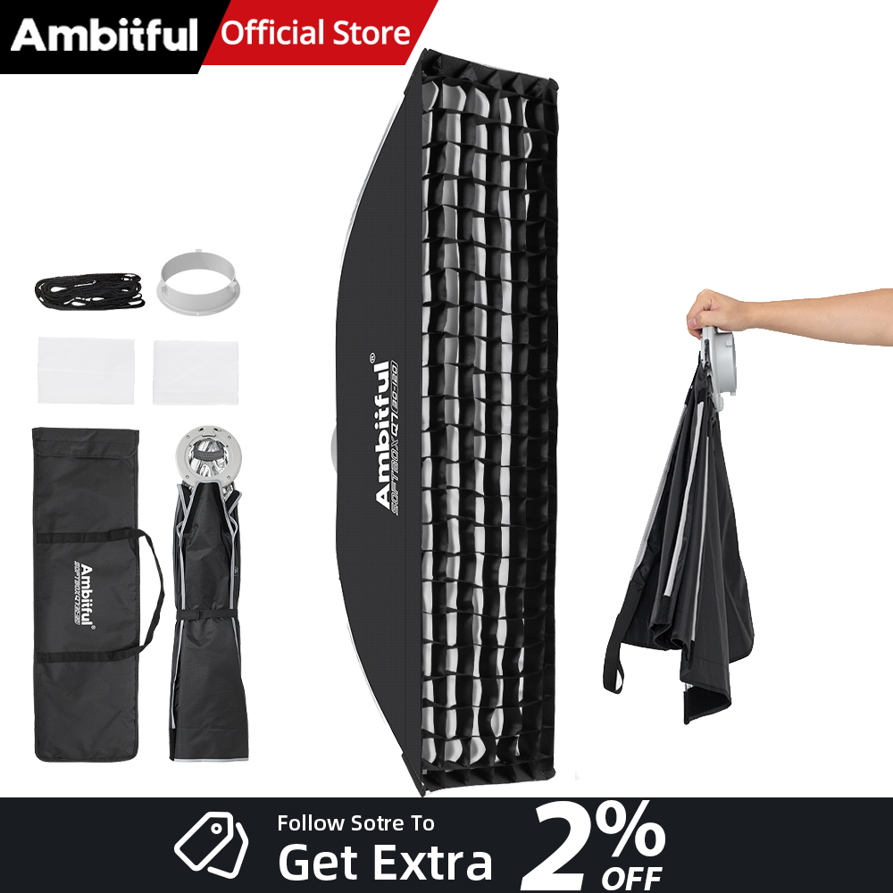 Photography Studio Lighting Set Up - AMBITFUL Q7-II 30*120cm 보웬스 마운트 스트립