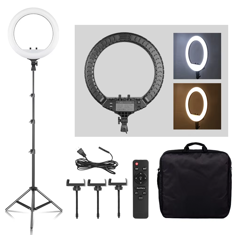 SH 18인치 노브 링 라이트 LED 셀카 비디오 램프 - Photography Lighting Circle 리뷰 및 가격