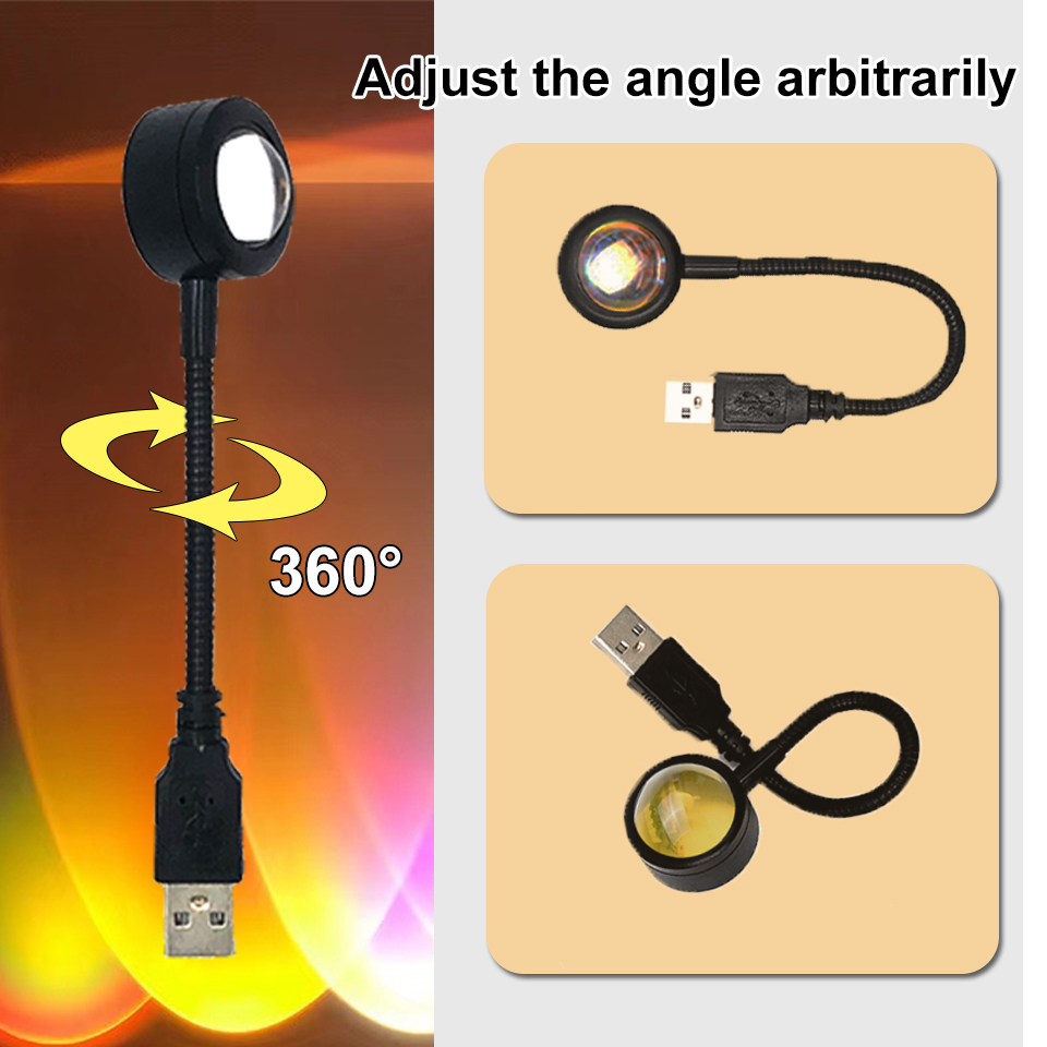 1x USB 일몰 램프 LED 레인보우 네온 야간 조명 - Photography Lighting Home 리뷰 및 가격