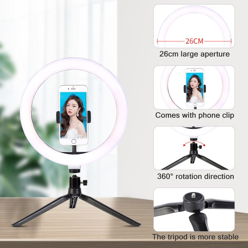 26cm 10 인치 Led 링 Selfie 빛 디 밍이 - Photography Lightning 리뷰 및 가격