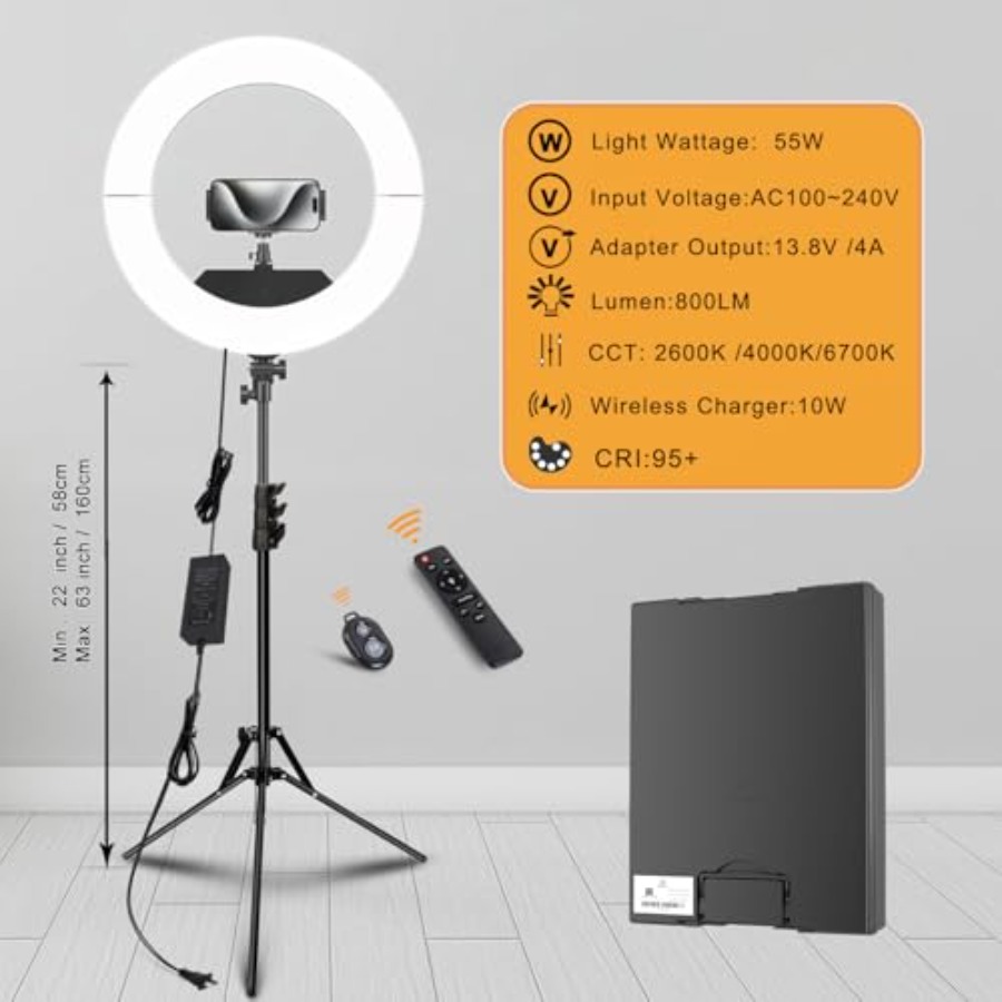 링 라이트 18인치 키트, 55W 6700k 디밍 가능 - Led Ring Light 18 리뷰 및 가격