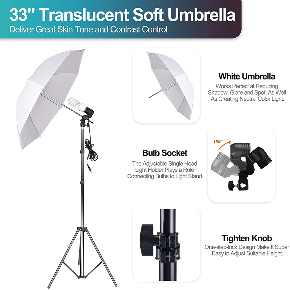 비용 효율적인 사진 스튜디오 장비 세트에는 배경 스탠드 - Photography Umbrella Lighting Kit 리뷰 및 가격
