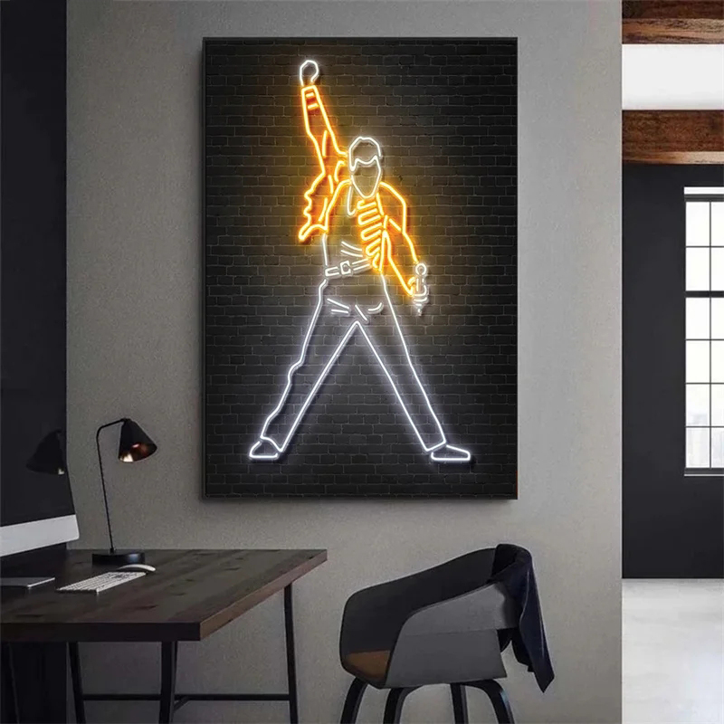 추상 네온 래퍼 스타 포스터 2Pac 힙합 가수 벽 예 - Photography Lighting Wall 리뷰 및 가격
