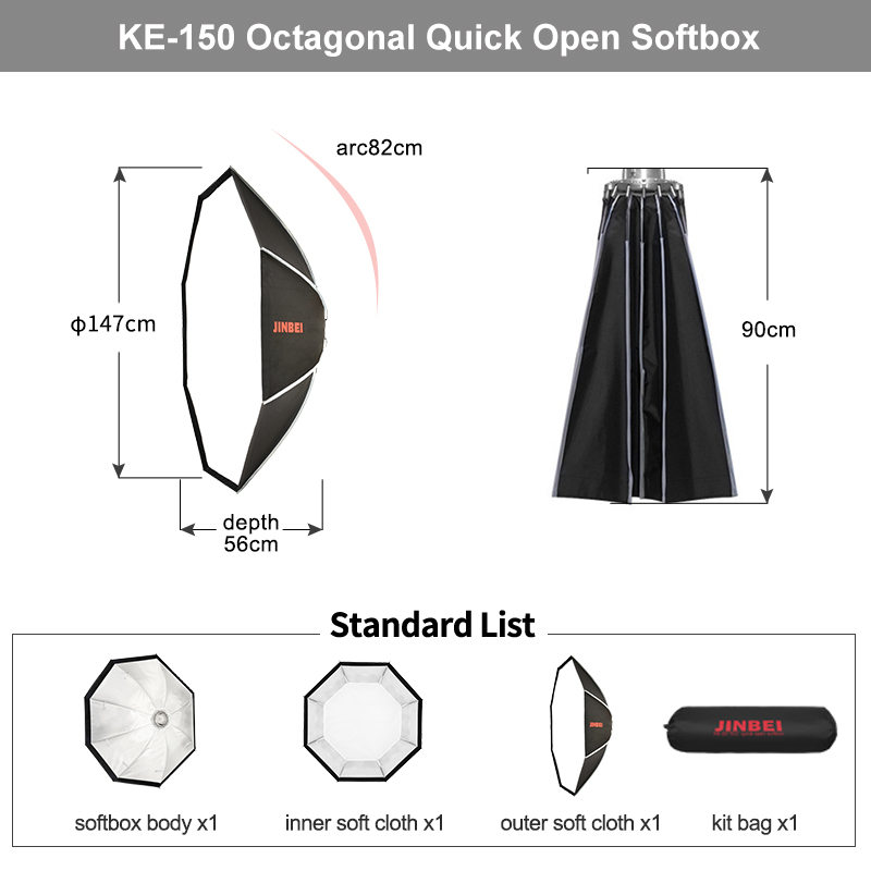 진베이 KE-150cm 퀵 세트업 소프트박스 옥타곤 사 - Photography Studio Lighting Set Up 리뷰 및 가격