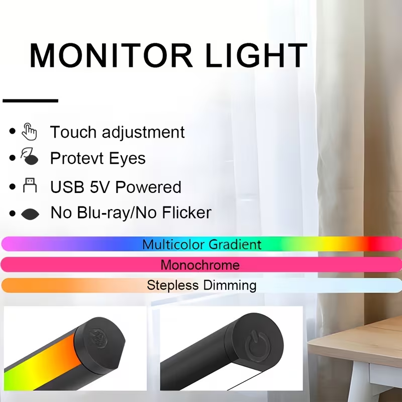 LED 컴퓨터 스크린 걸이형 라이트 바 USB 모니터  - Photography Lighting Game 리뷰 및 가격